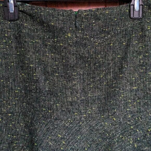 Deep Green Boucle Tweed Schoolgirl Mini-Skirt Sz M - Picture 9 of 12